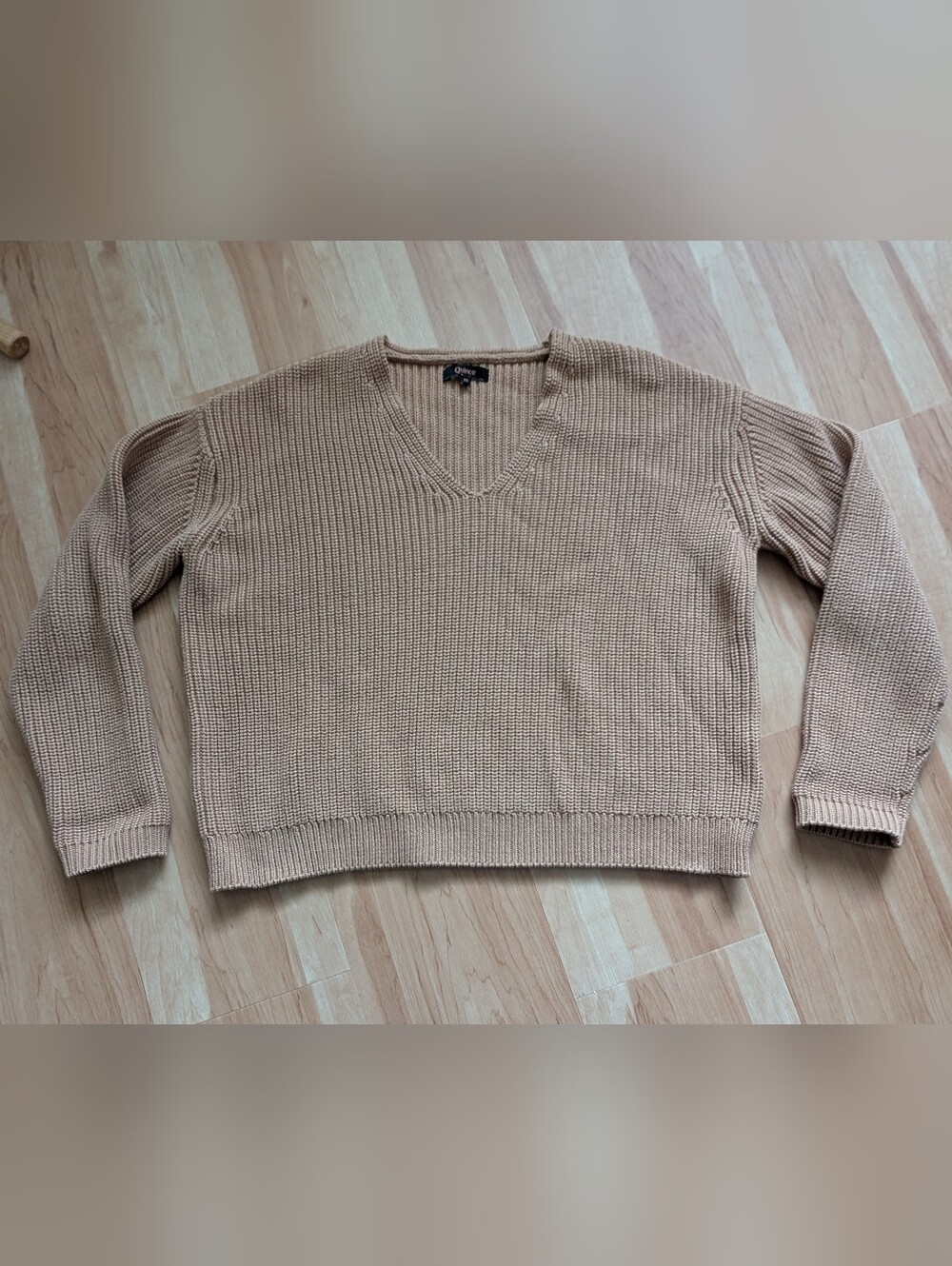 Quince Cotton V Neck Sweater